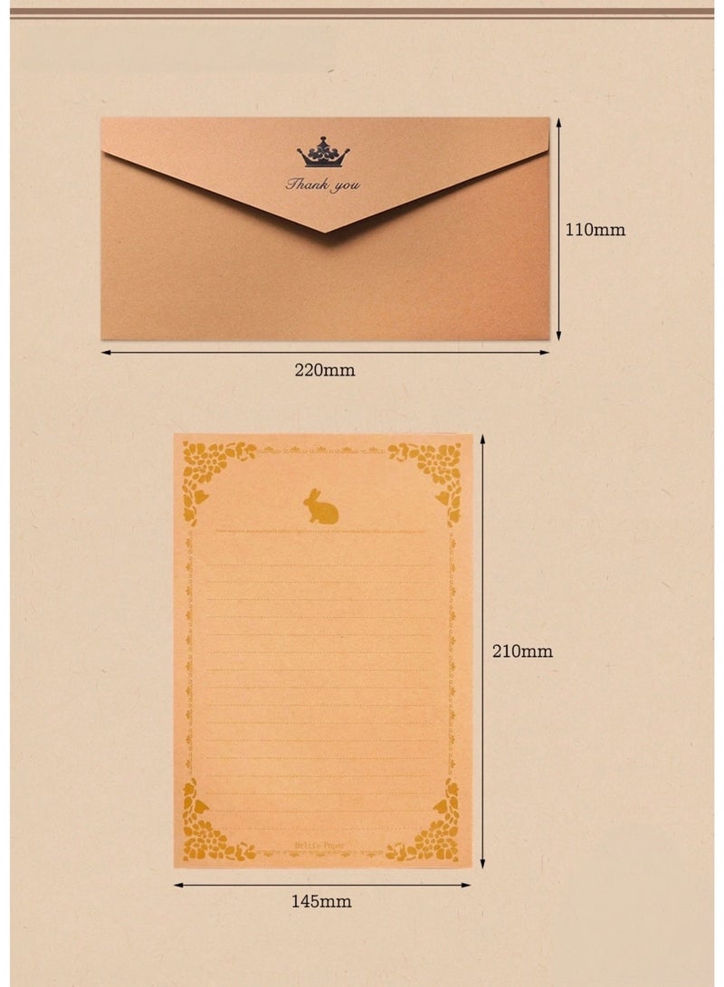 Fuwddy 8 PCS Vintage Colourful Kraft Paper Envelopes Kraft Paper Envelopes Invitation Envelopes Budget Envelopes - Image 4